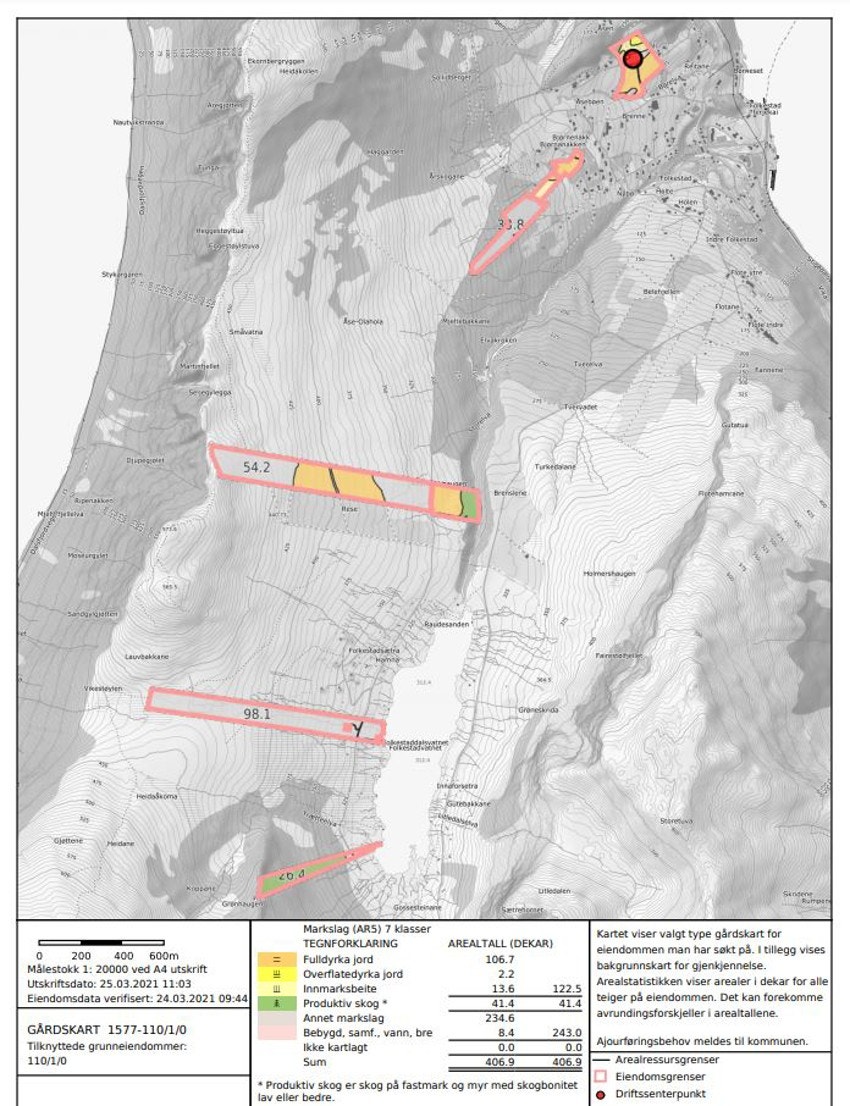 Gårdskart over eiendommen Galleribilde