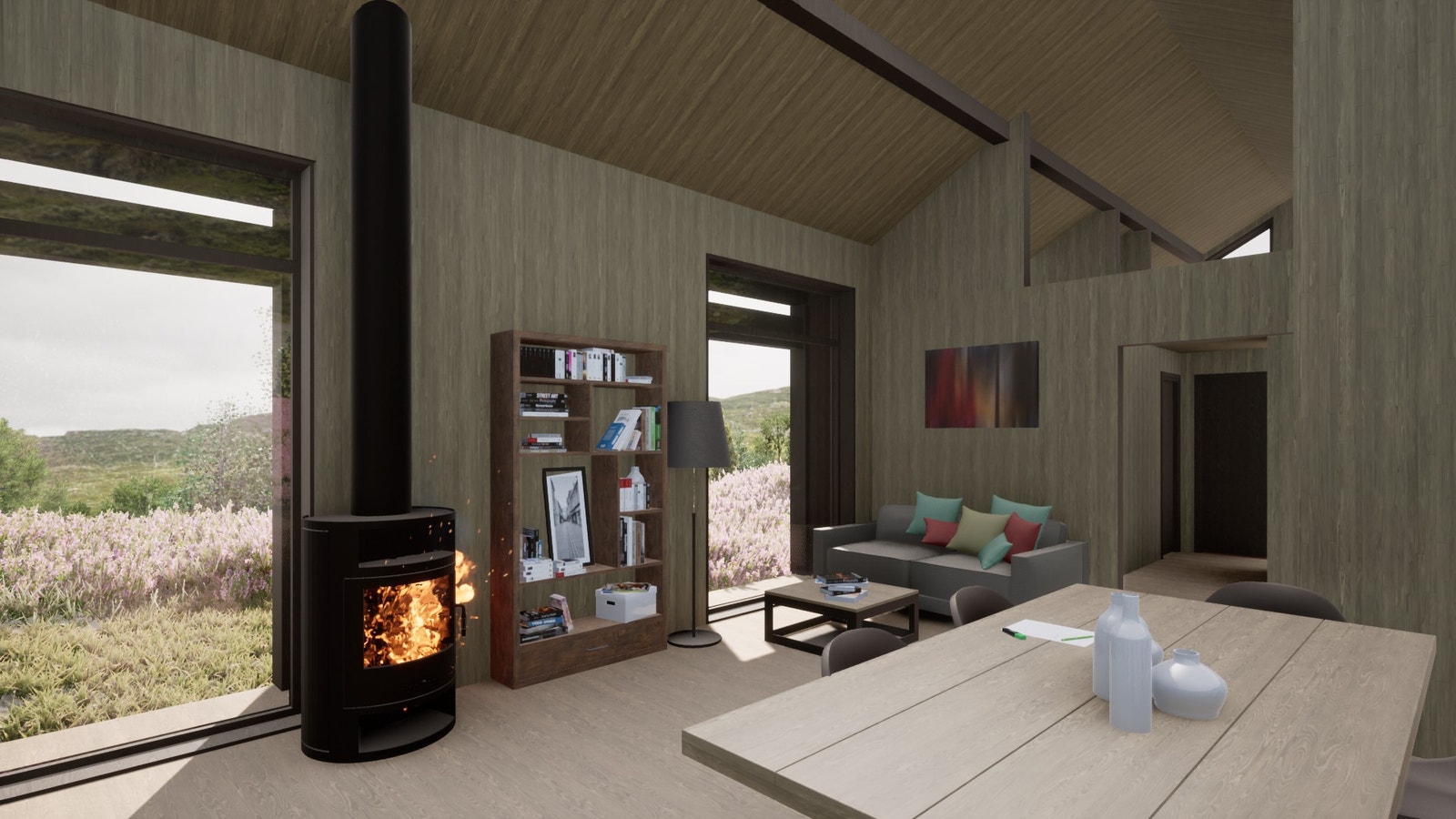 Hytte varme fra en god ovn Galleribilde