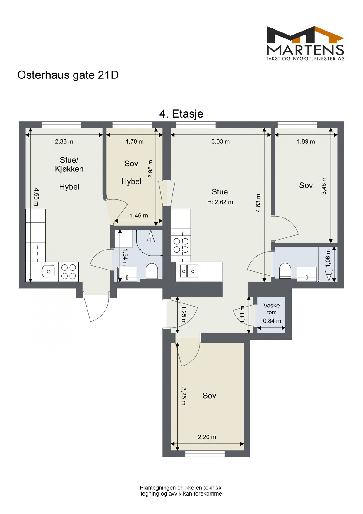 Plantegning med arealmål 2D Galleribilde