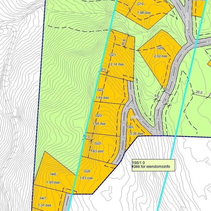 Situasjopnskart over tomtene G21-G26 Galleribilde