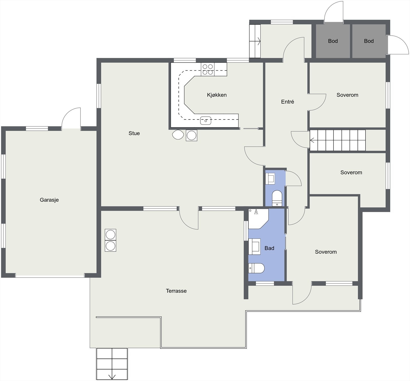 Lundehaugen 12 - 1. Etasje - 2D Floor Plan Galleribilde