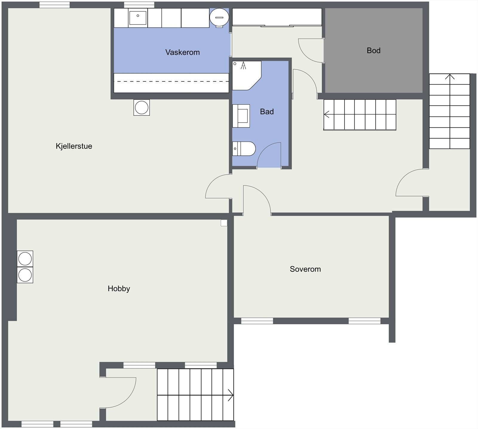 Lundehaugen 12 - U. Etasje - 2D Floor Plan Galleribilde