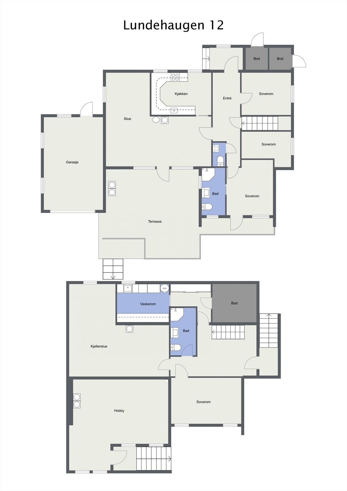 Project letterhead - Lundehaugen 12 - 2D Floor Plan Galleribilde