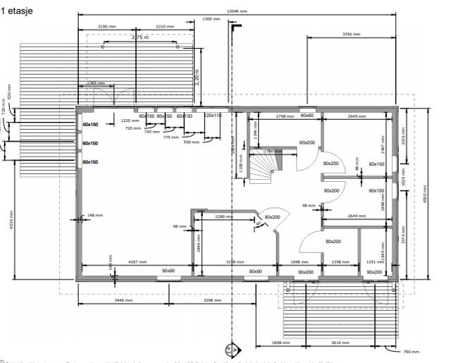 Tindefjell, plantegning 1. etasje Galleribilde