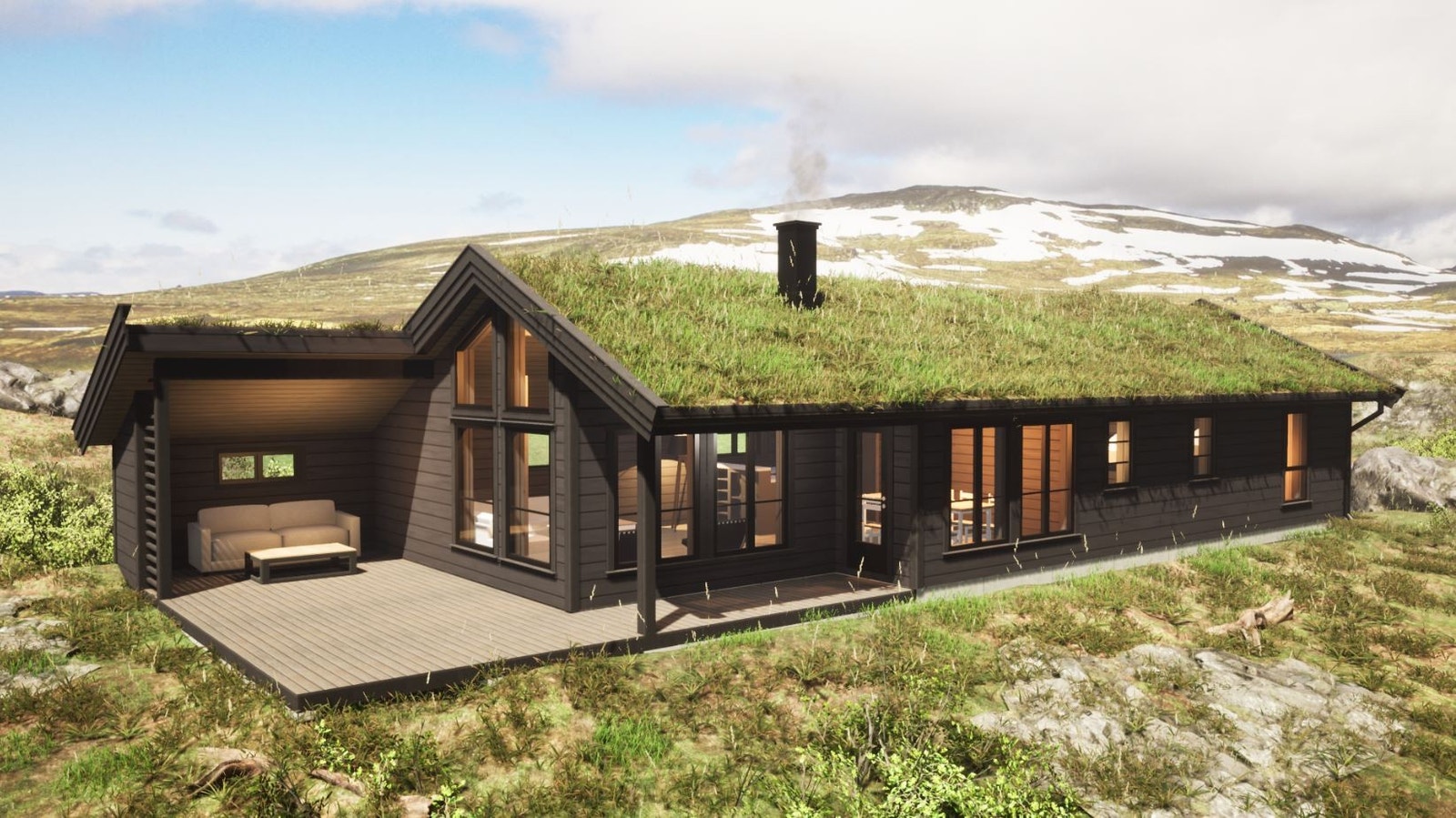 Røsslyng med sovehems og gapahuk Galleribilde