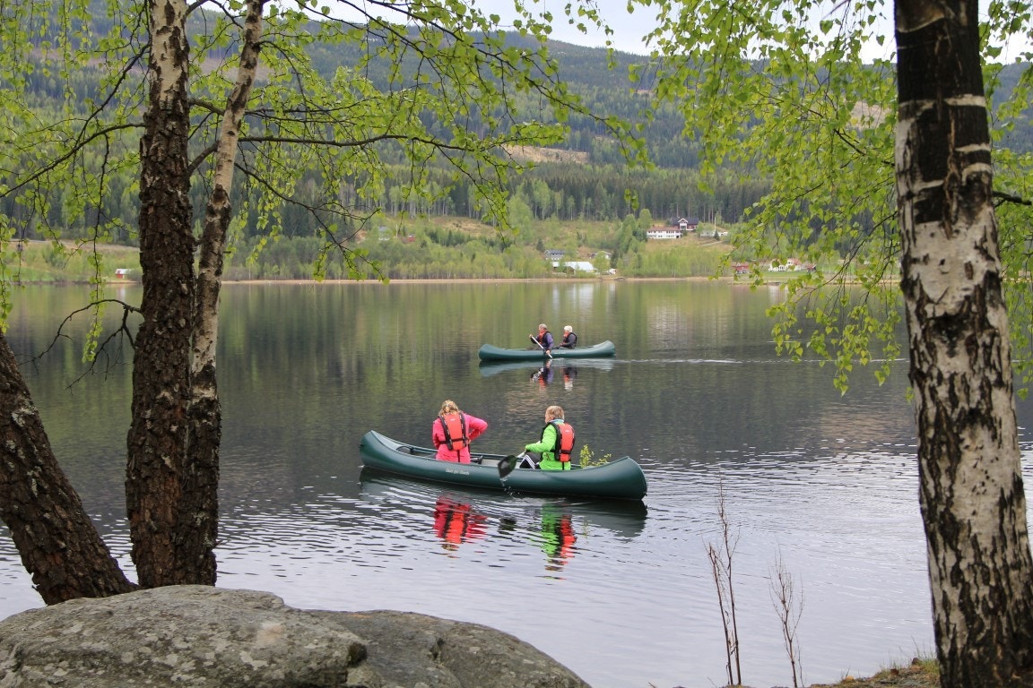 Kajakkk og kano i Trevatn og Randsfjorden. Galleribilde