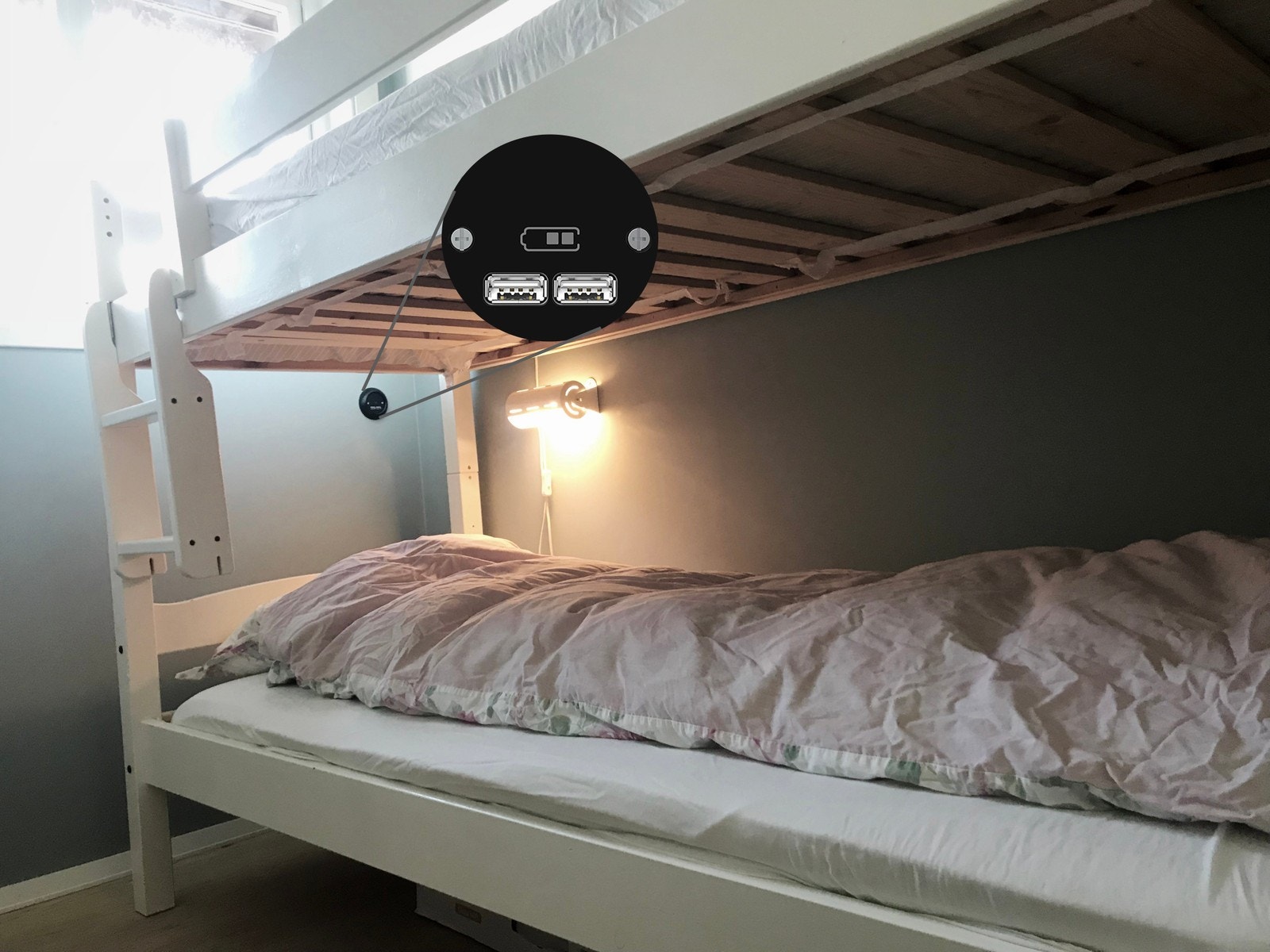 Det andre soverommet har køyeseng. Dette rommet kan innredes som kontor om ønskelig. Galleribilde