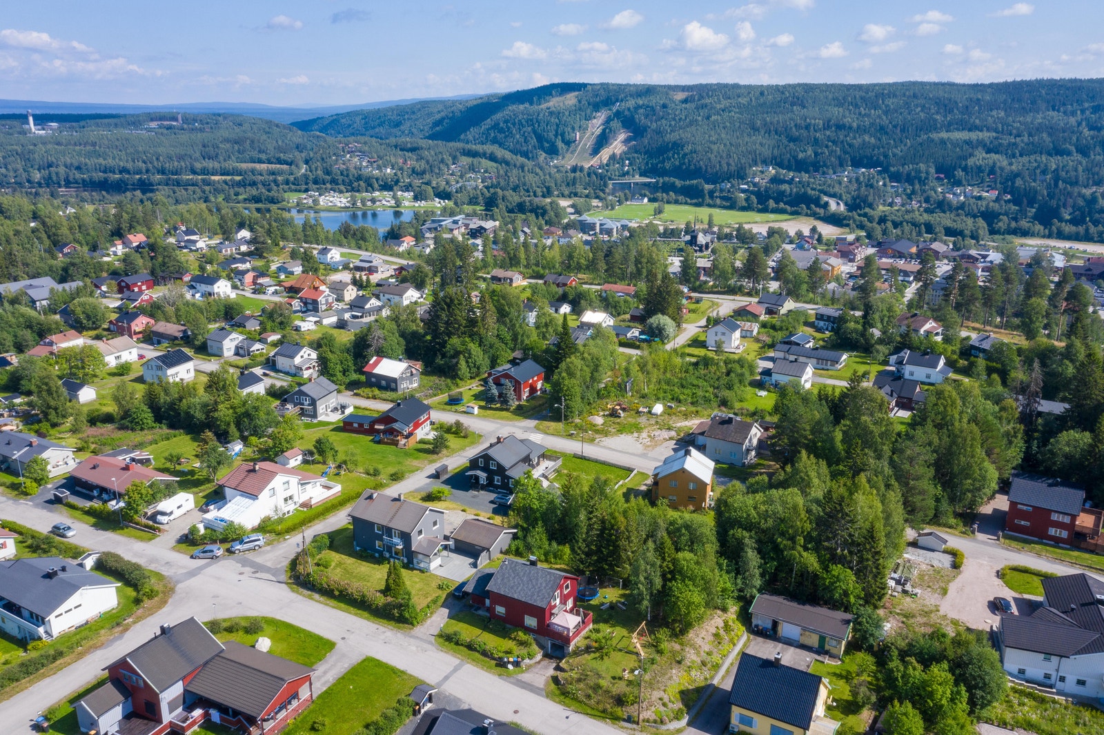 Luft bilde til Rena sentrum Galleribilde