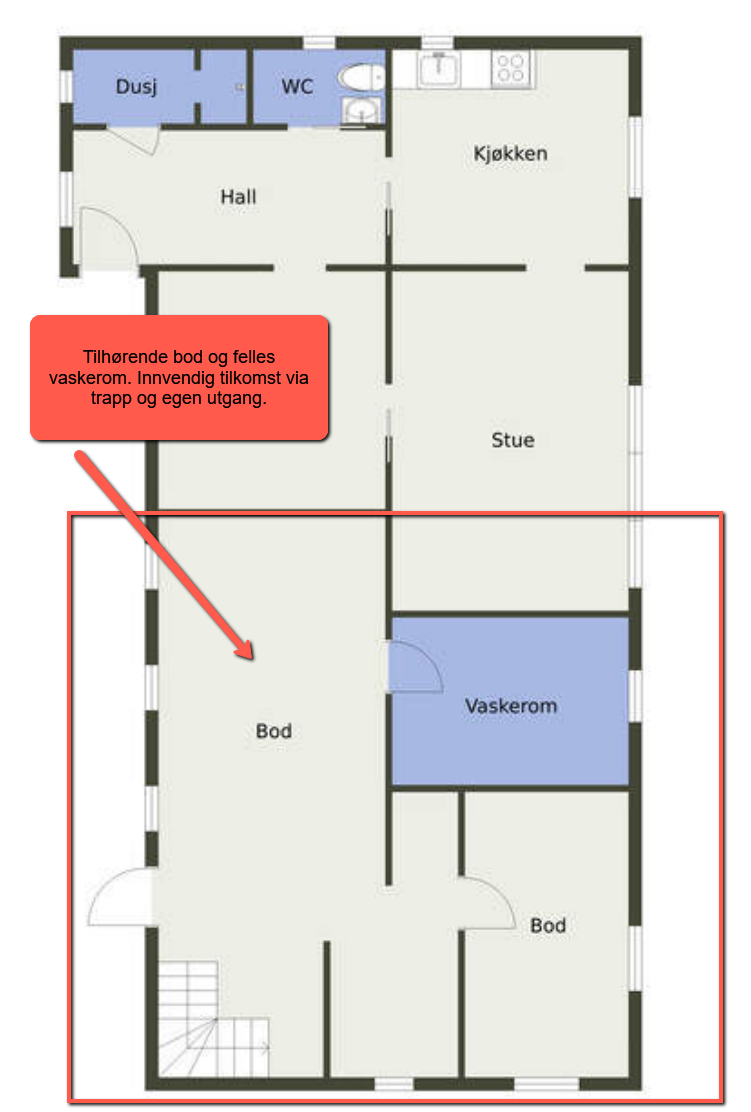 Gode oppbevaringsmuligheter og eget vaskerom. Galleribilde