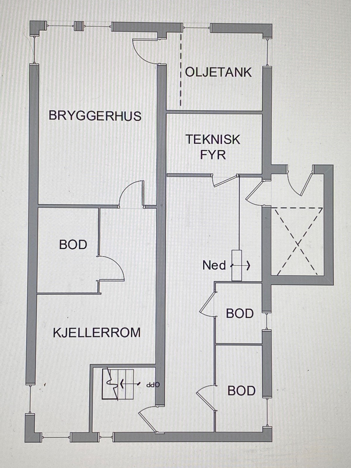 Plantegning kjeller Galleribilde