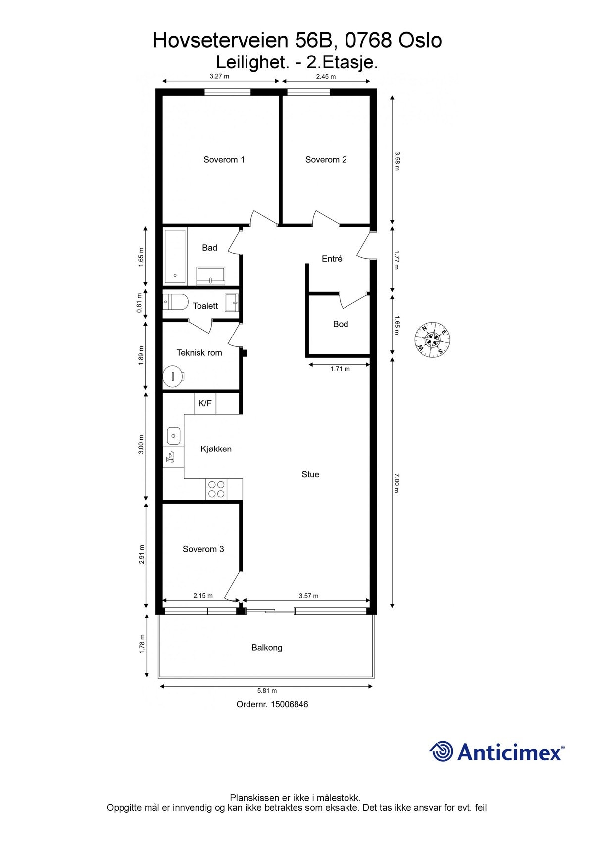 Plantegning Hovseterveien 56 B Galleribilde
