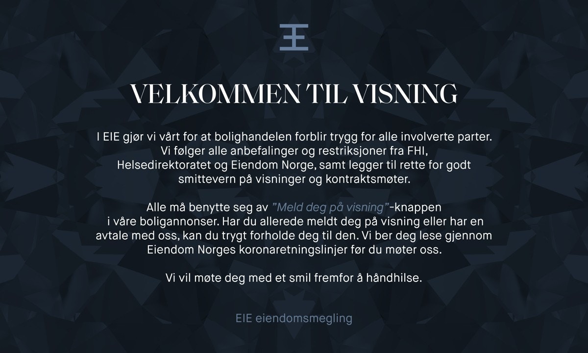 Vi ønsker velkommen til trygge visninger! Galleribilde