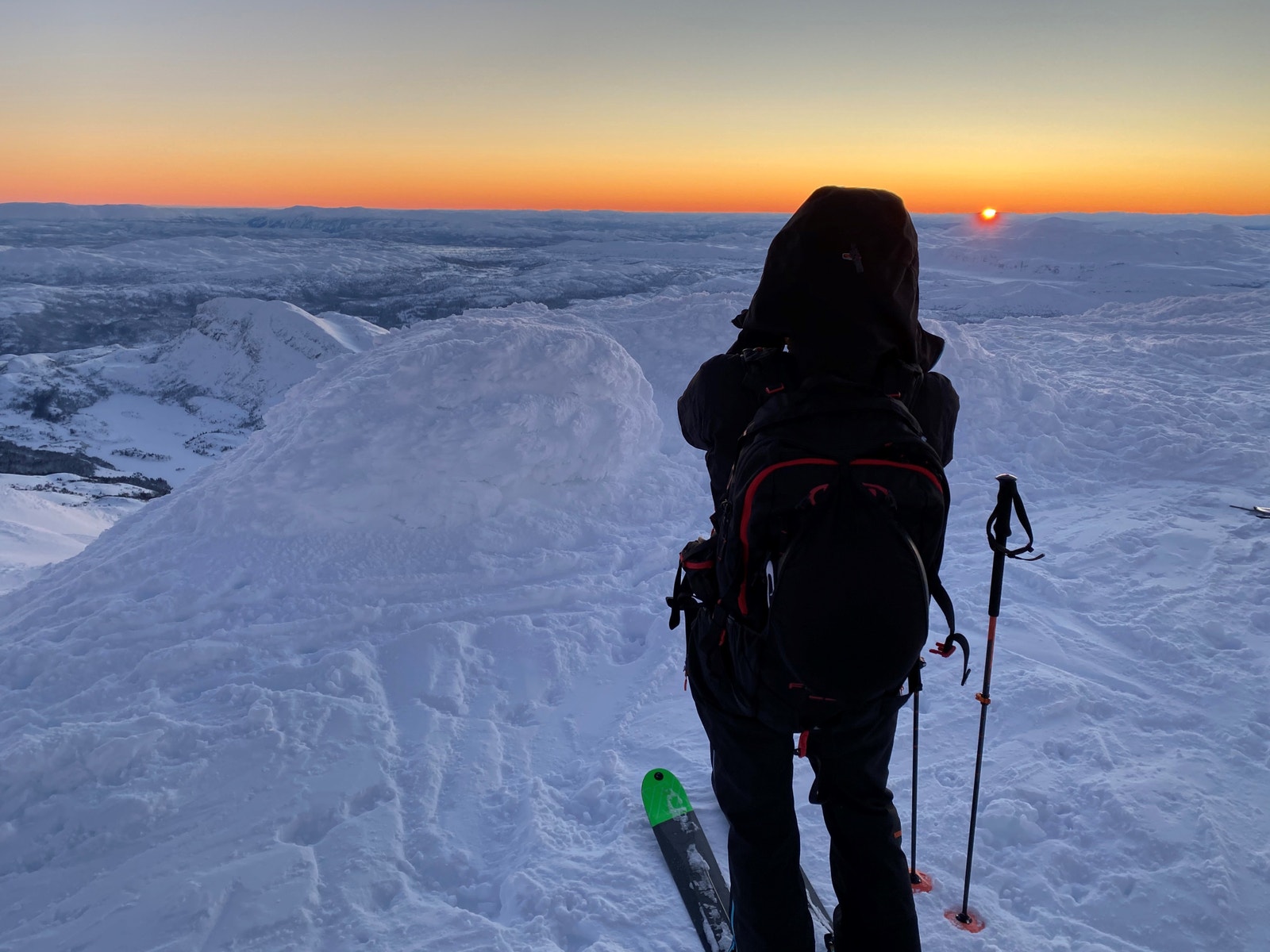 Randotur til Gaustatoppen i solnedgang Galleribilde