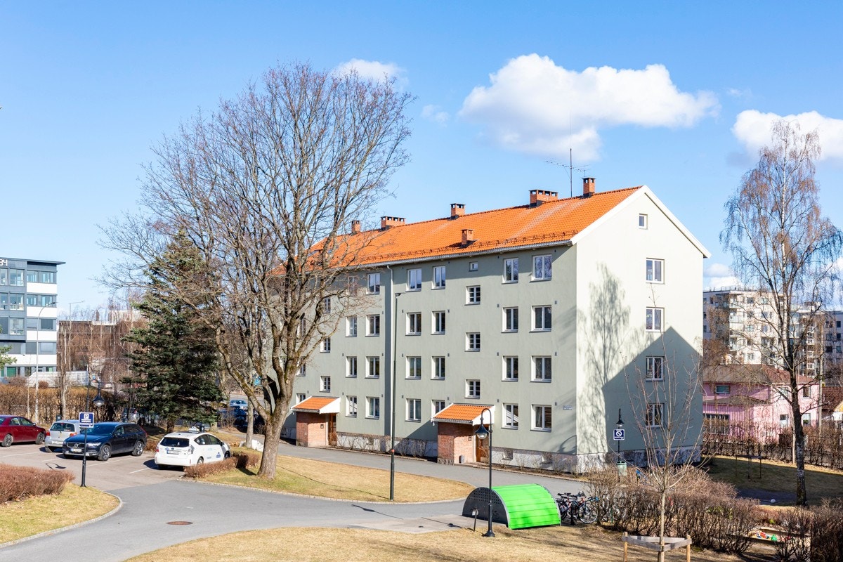 Borettslaget har fine grøntområder. Galleribilde