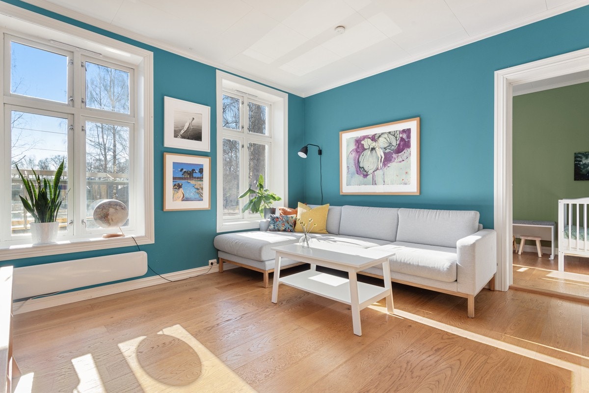 Lys, luftig og gjennomgående 3-roms med svært god romfølelse og planløsning. Galleribilde