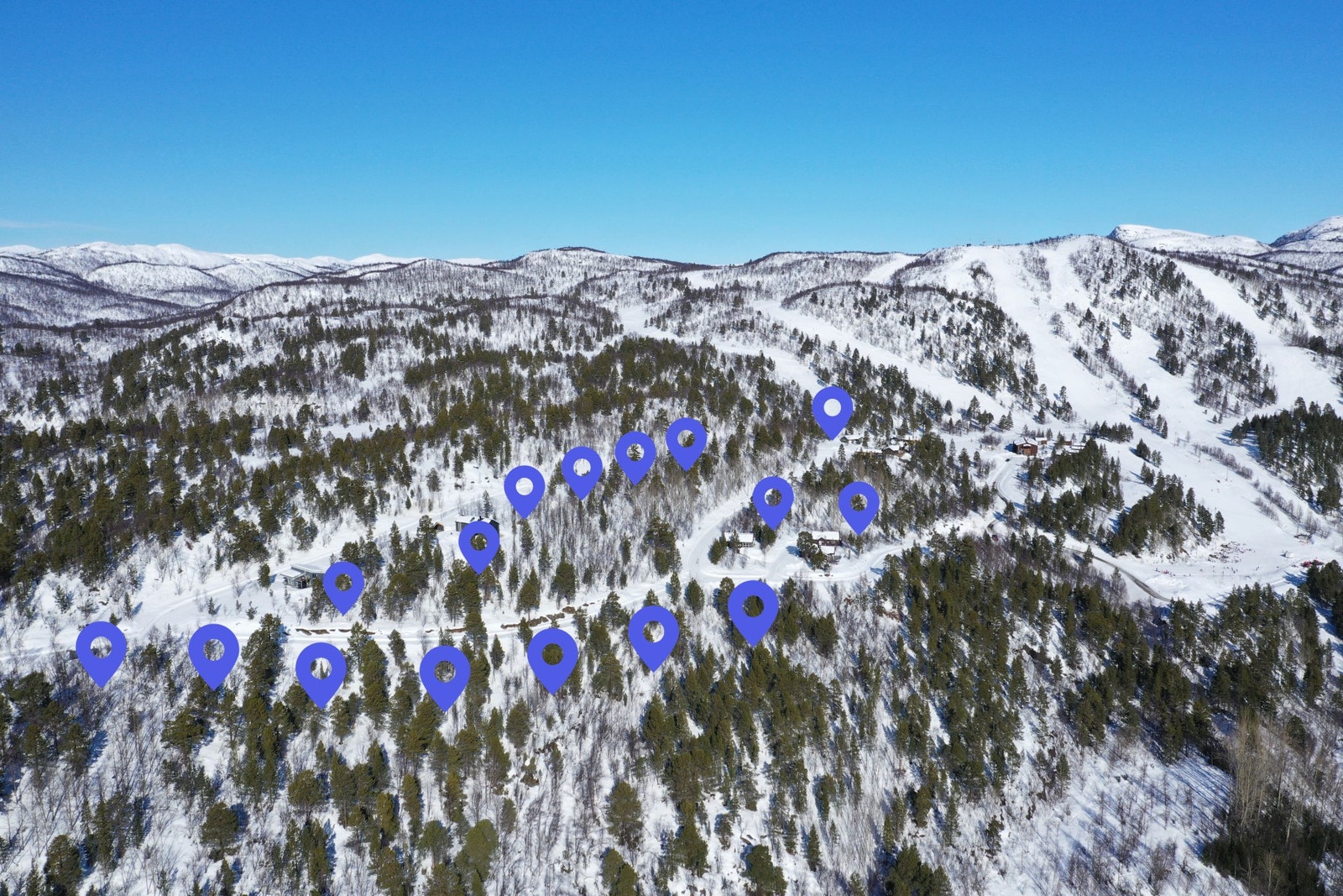 EiendomsMegler1 har gleden av å presentere disse 16 hyttetomtene i Rafsbotnlia/Bjørnfjell Galleribilde