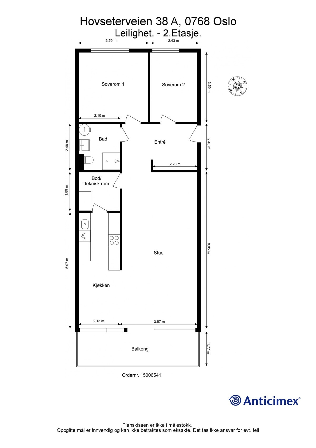 Plantegning - Hovseterveien 38 A. Galleribilde