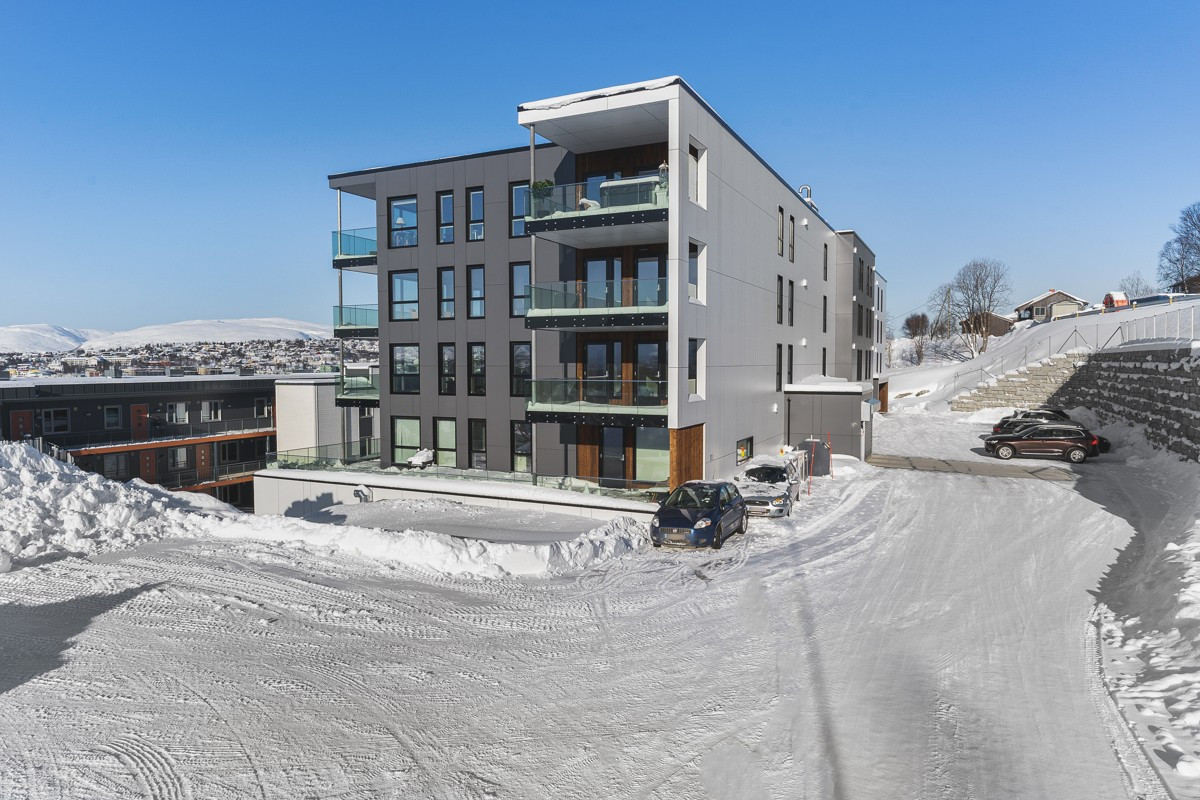 Fasade - Flott toppleilighet i moderne leiligehtsbygg fra 2019