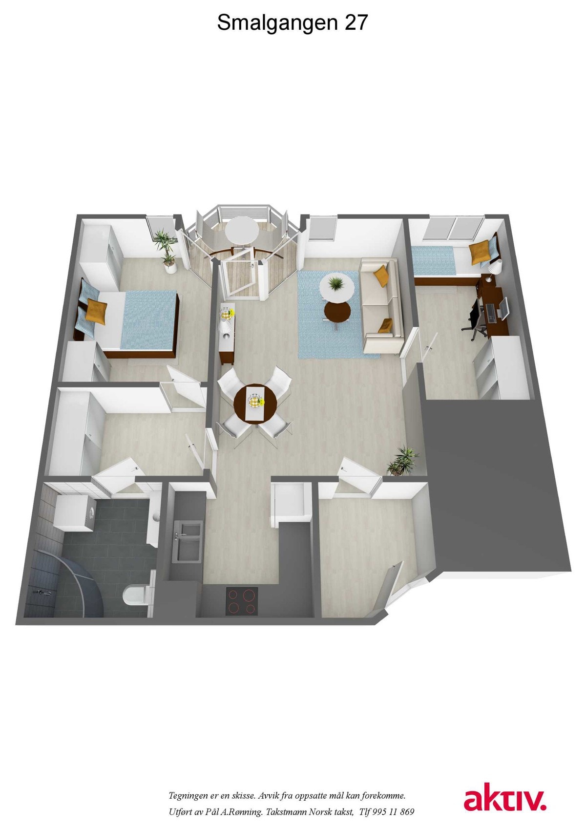 3D plantegning. Galleribilde