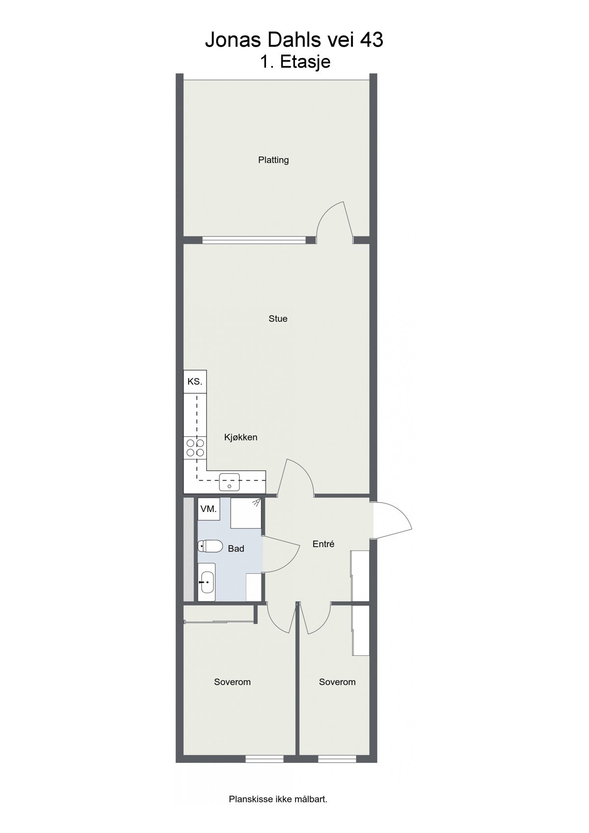 VI vil først vise deg boligens planskisse. Galleribilde