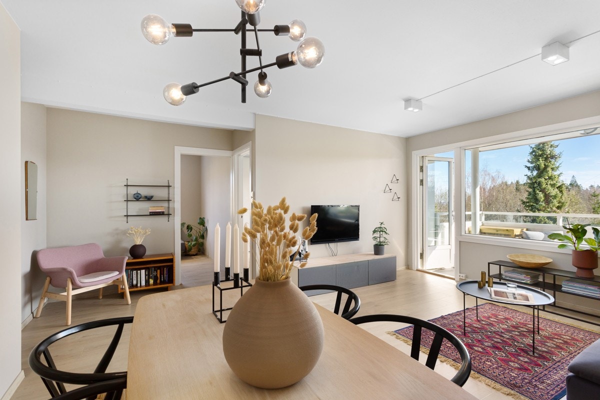 Delikate og moderne fargevalg i hele boligen. Galleribilde