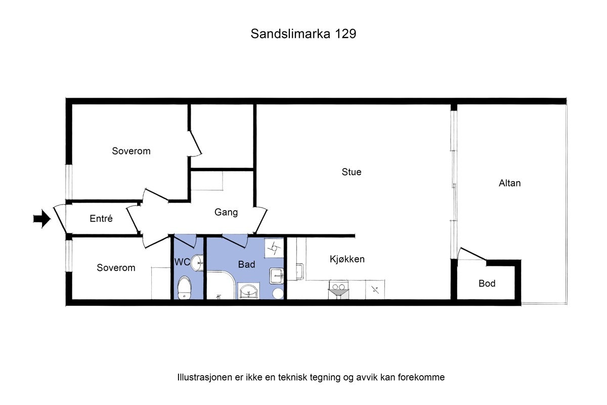Plantegning, illustrasjon Galleribilde