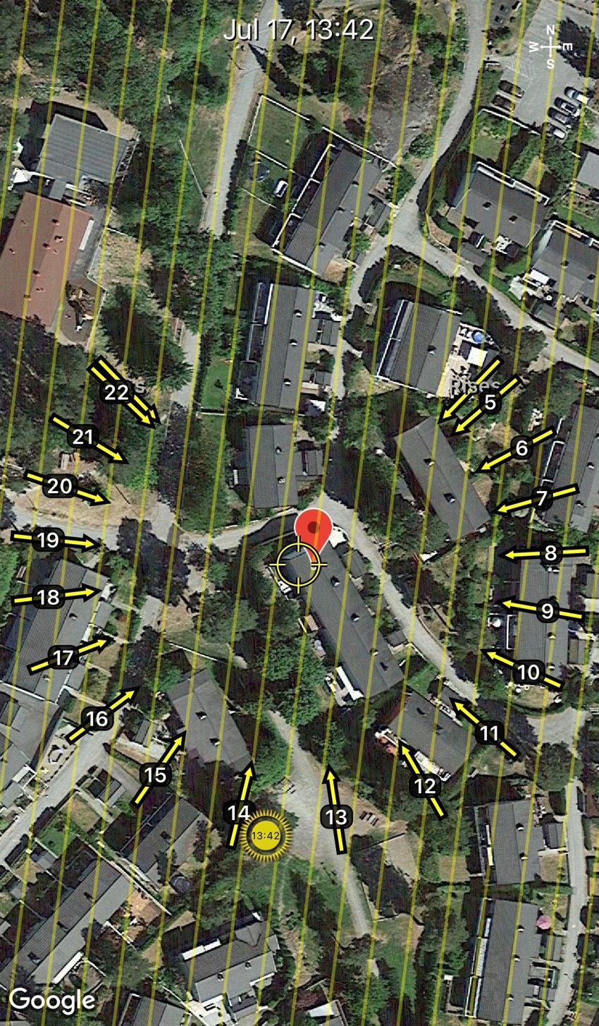 På terrassen er det sol fra ca. kl. 14 - 22 på sommerstid (ifølge Sun Seeker). Galleribilde