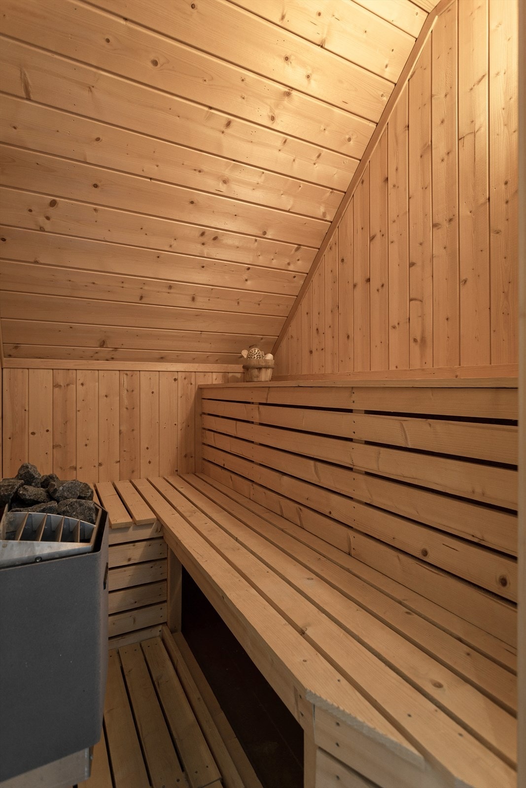 Det er adkomst fra badet til badstue. Galleribilde