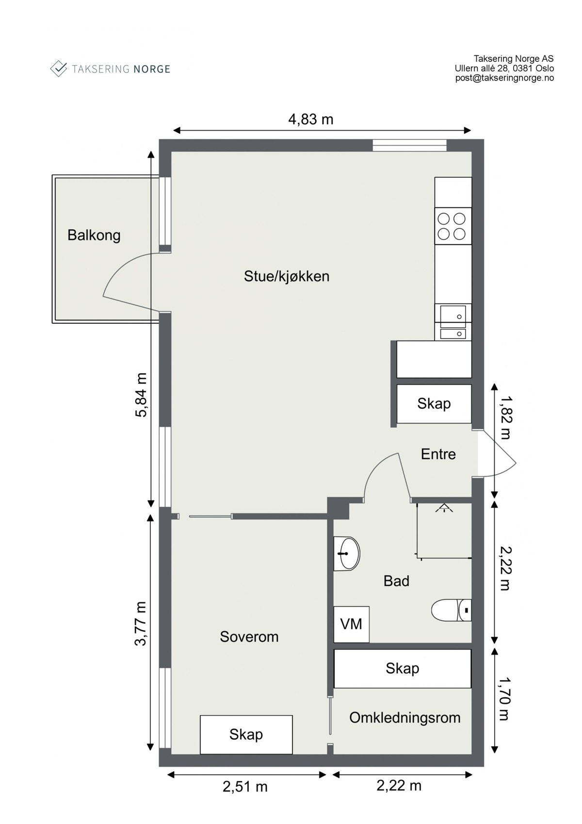 Vi starter med planskissen av leiligheten, slik at du får orientert deg før du blar videre. Galleribilde