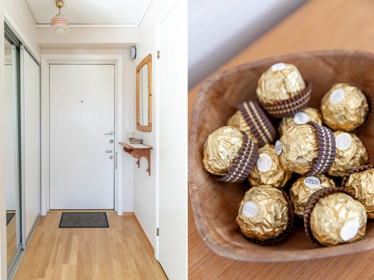 Leiligheten har en åpen og romslig entré, med god plass til oppheng av klær og plassering av sko. Galleribilde