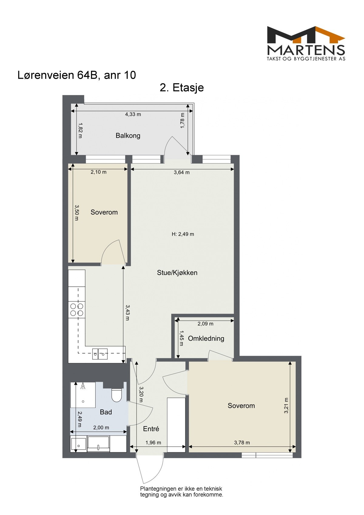 Leiligheten har en optimal planløsning og ligger i byggets 2 etasje Galleribilde