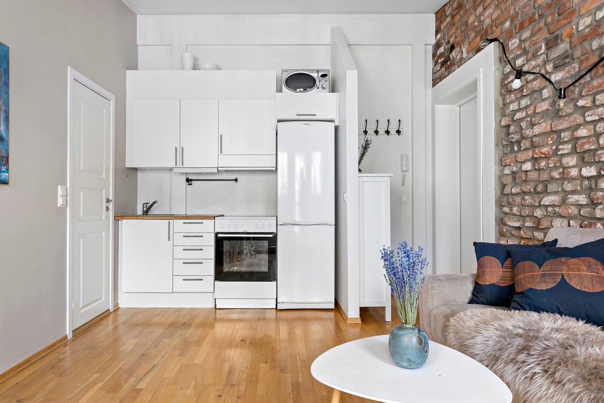 Praktisk og nøytral åpen kjøkkenløsning Galleribilde