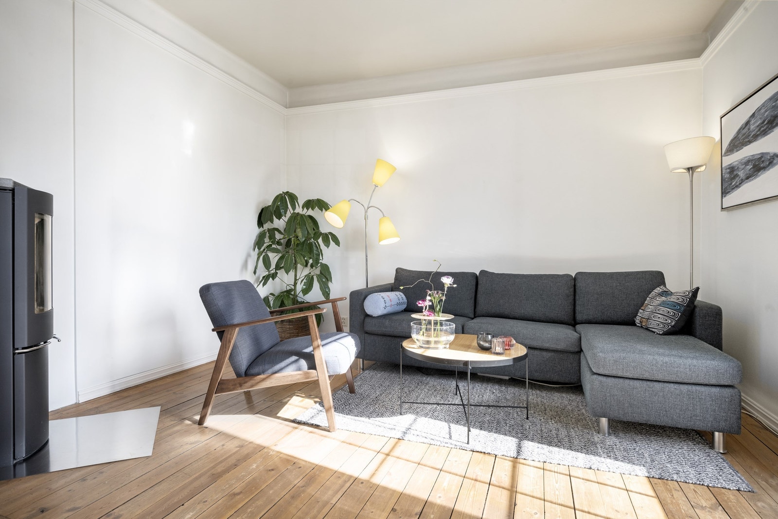 Stue med sofaområde Galleribilde