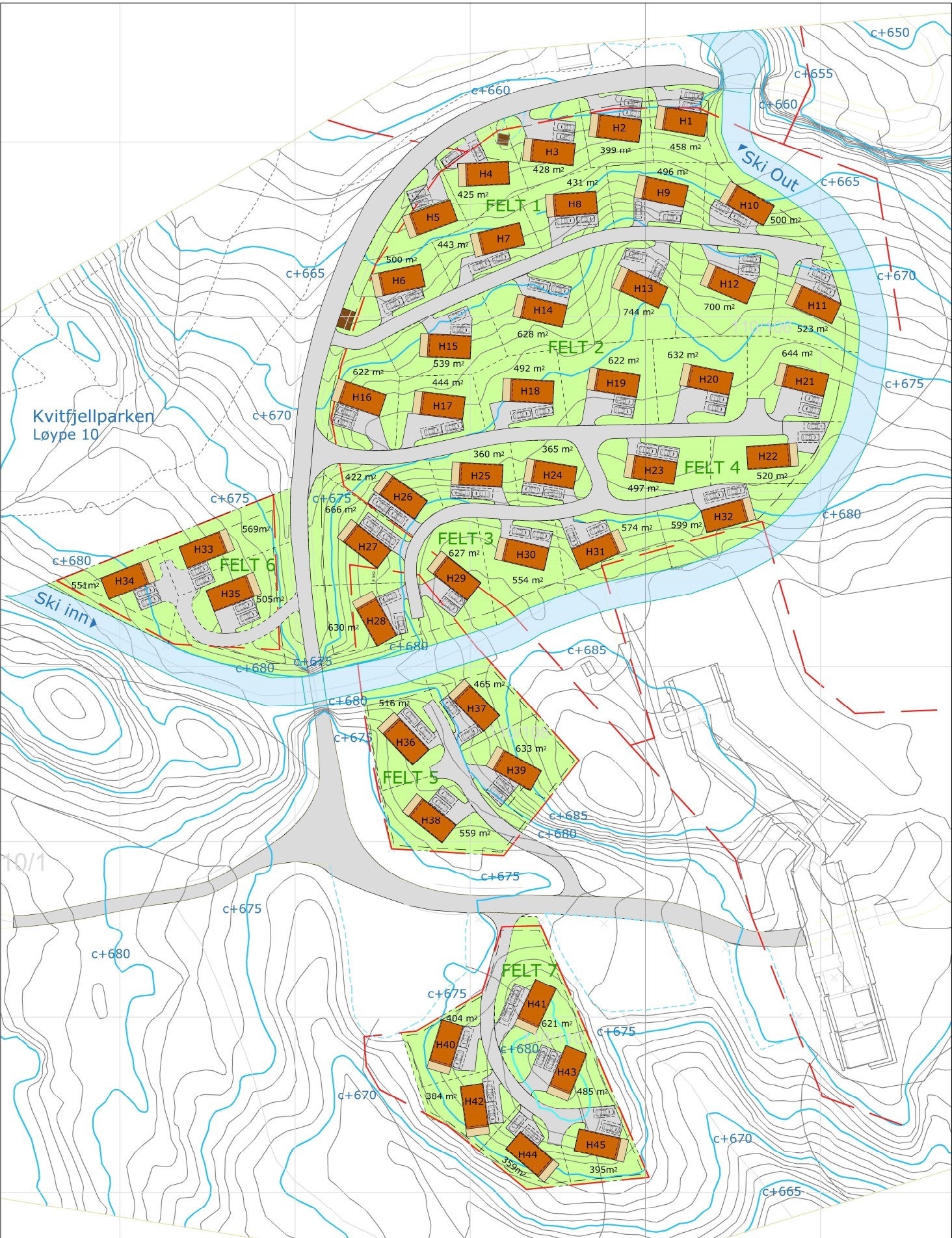 Situasjonskart/tomtedelingsplan Galleribilde