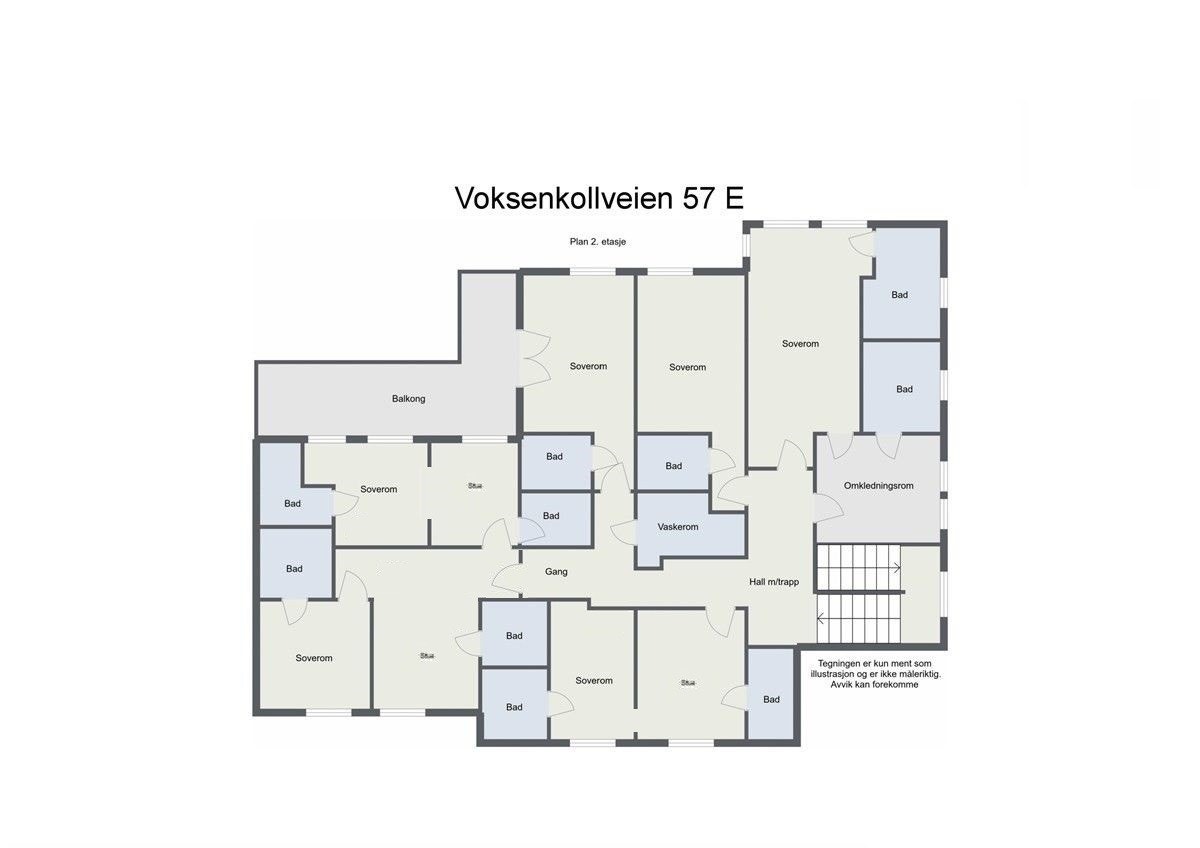 Plantegning 2. etasje Galleribilde