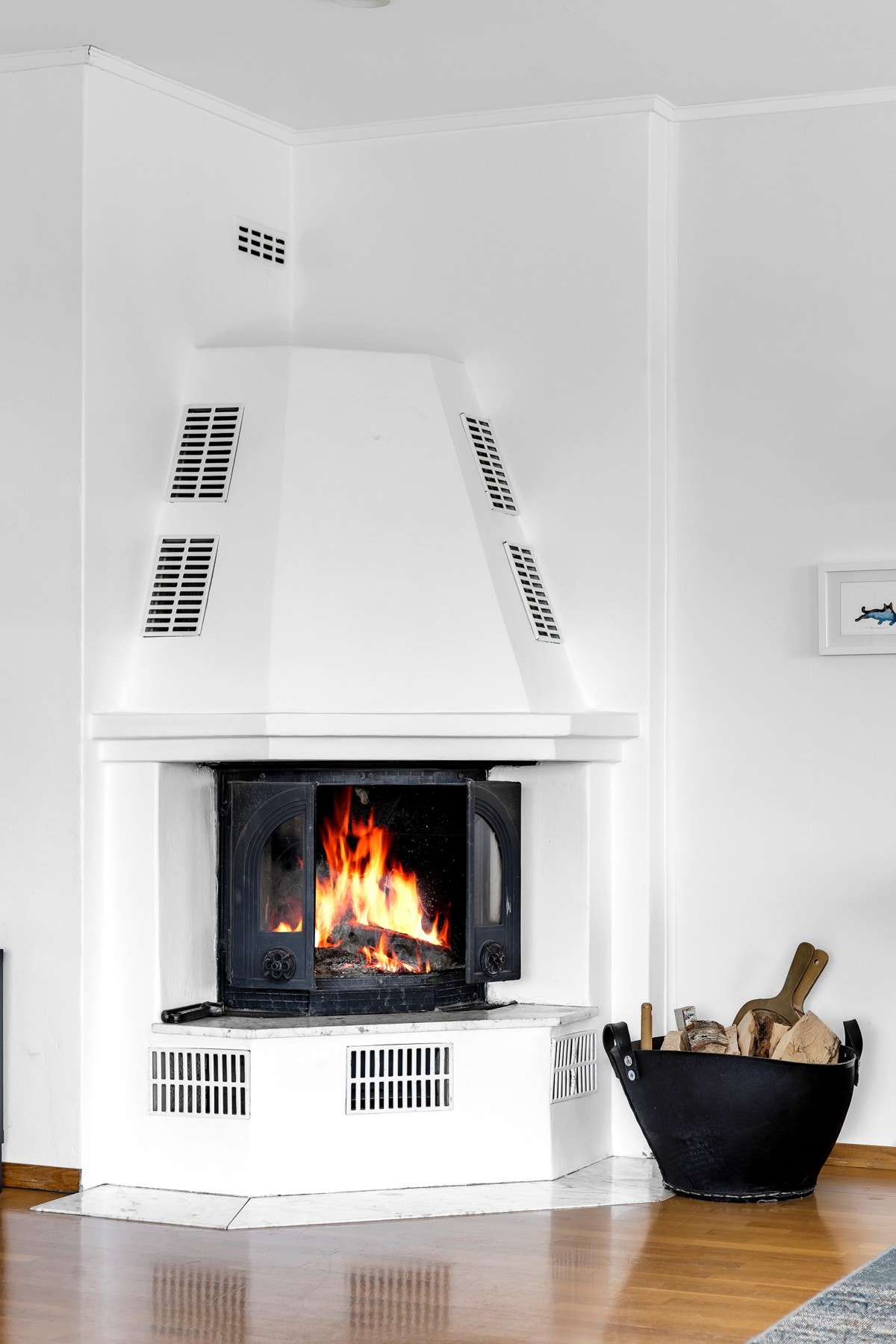 Stue med peis Galleribilde