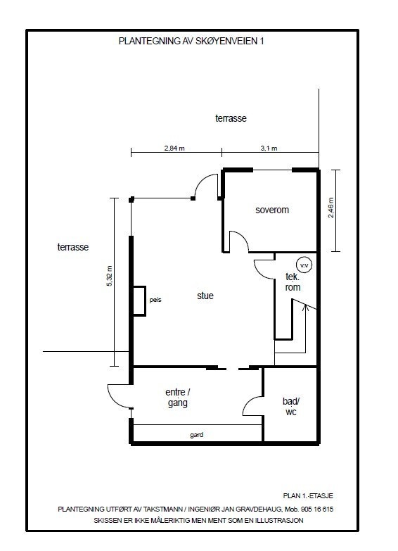 Plantegning - 1. etg. Galleribilde