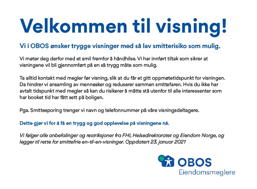 Husk å melde deg på visning! Galleribilde