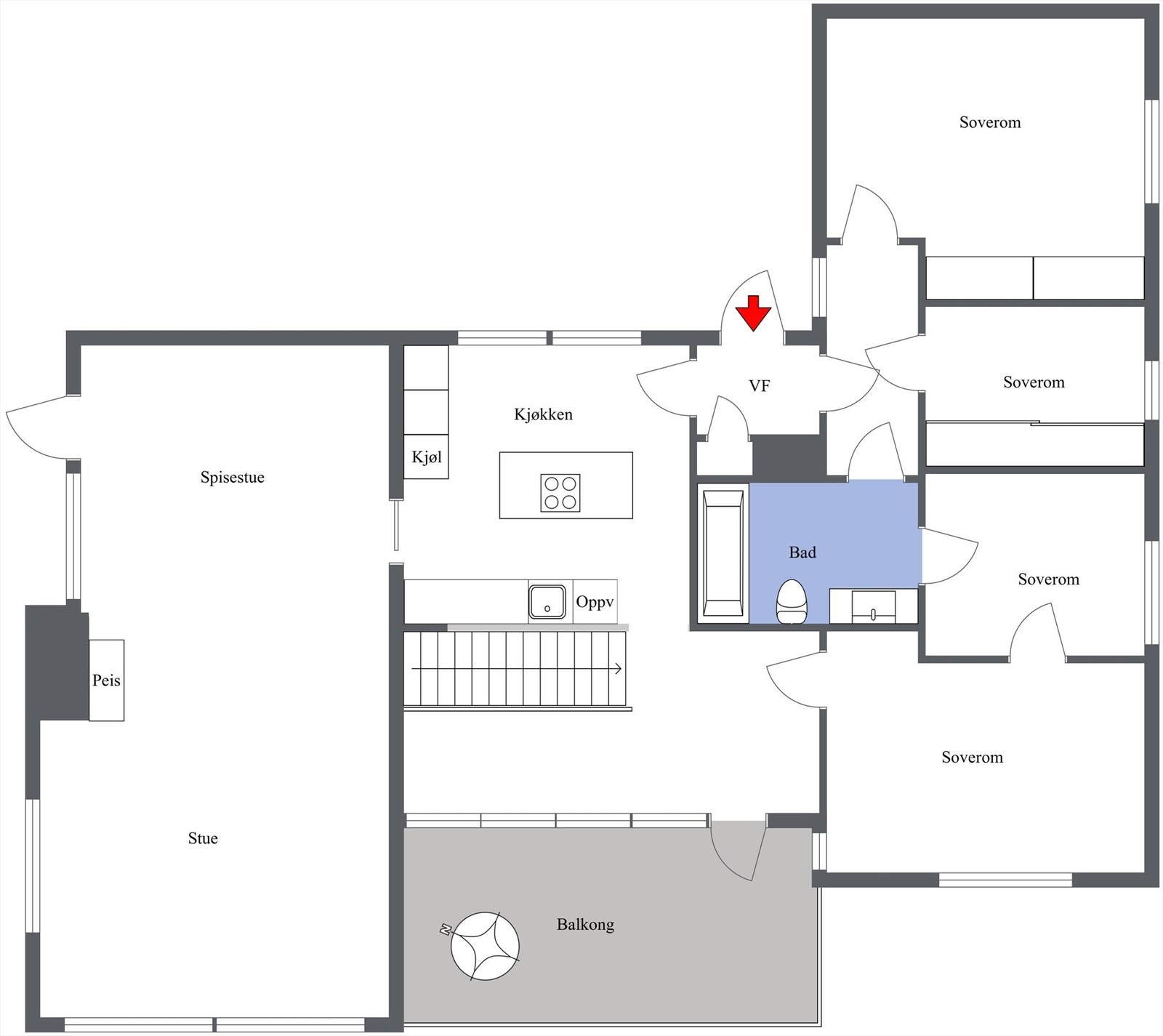 Plantegning 1.etasje Galleribilde