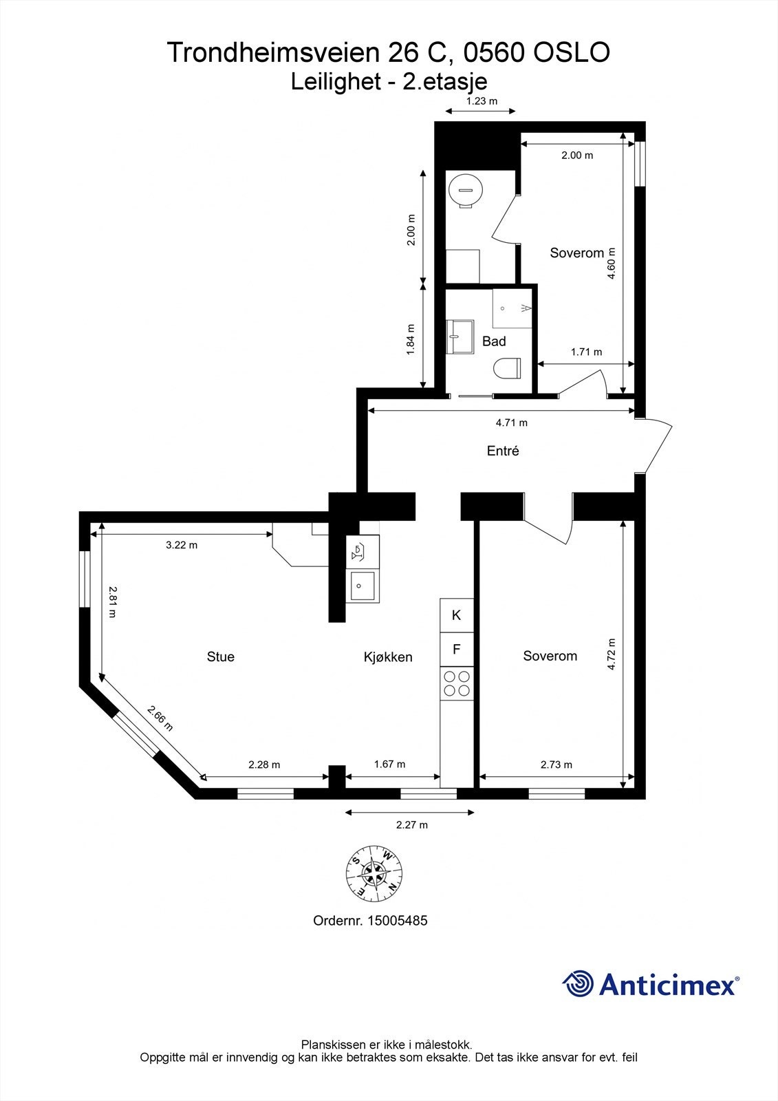 Plantegning - Trondheimsveien 26C Galleribilde