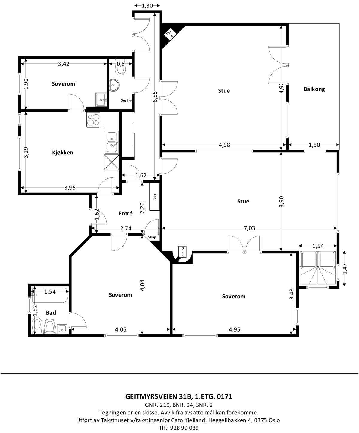 Plantegning 1 etg. Galleribilde