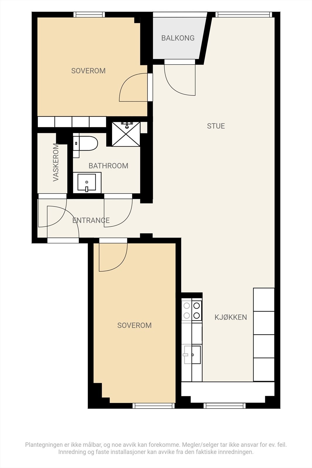 Plantegning. I tillegg følger 2 boder i kjeller. Galleribilde