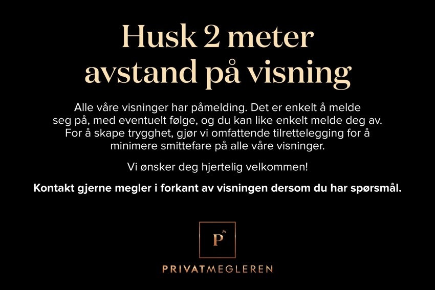 Velkommen til visning - husk å holde 2 meter avstand! Galleribilde