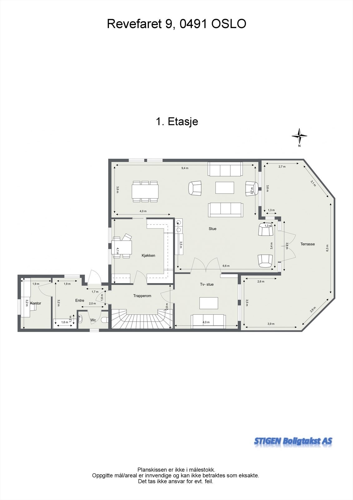 Planskisse 1. etasje Galleribilde