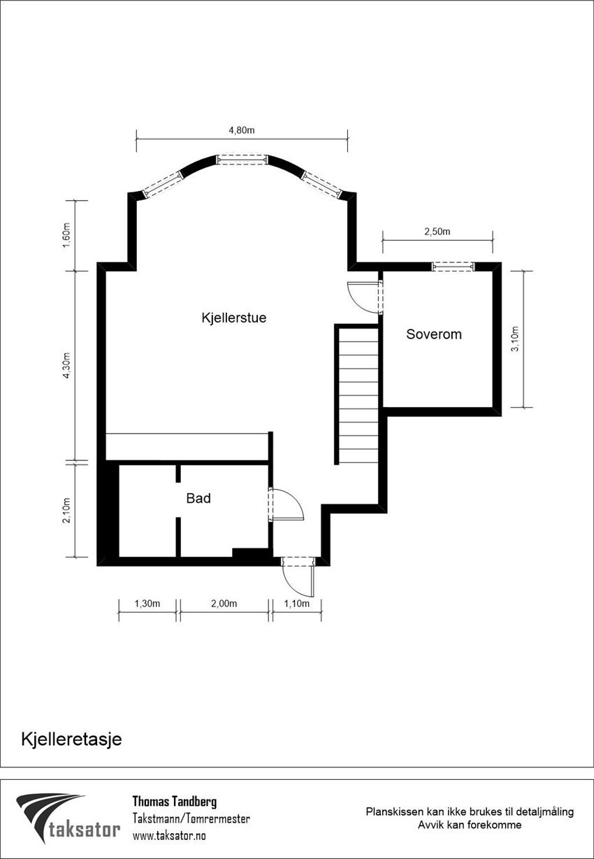 Plantegning - Underetasje. Det er mulig å etablere del for utleie i underetasje da det er inngang fra bakhage, vis fellesrom, inn til underetasjen Galleribilde