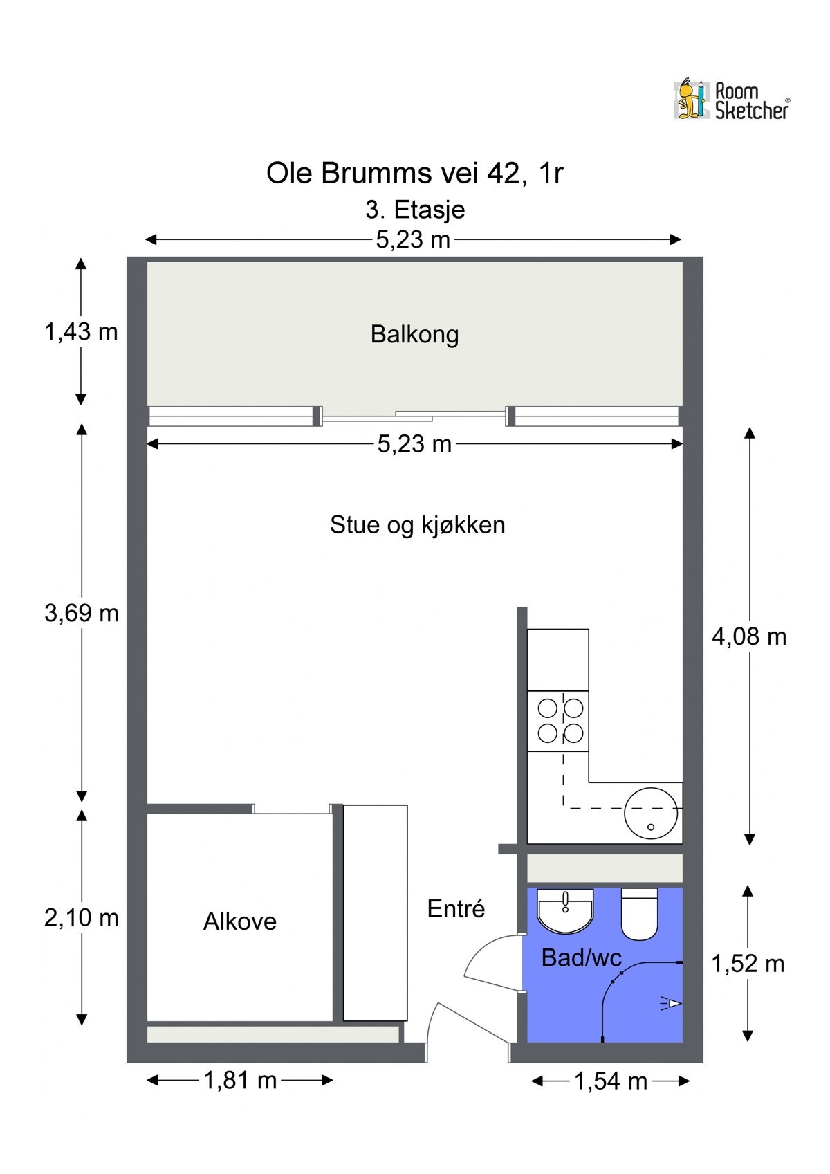 Målsatt plantegning Galleribilde