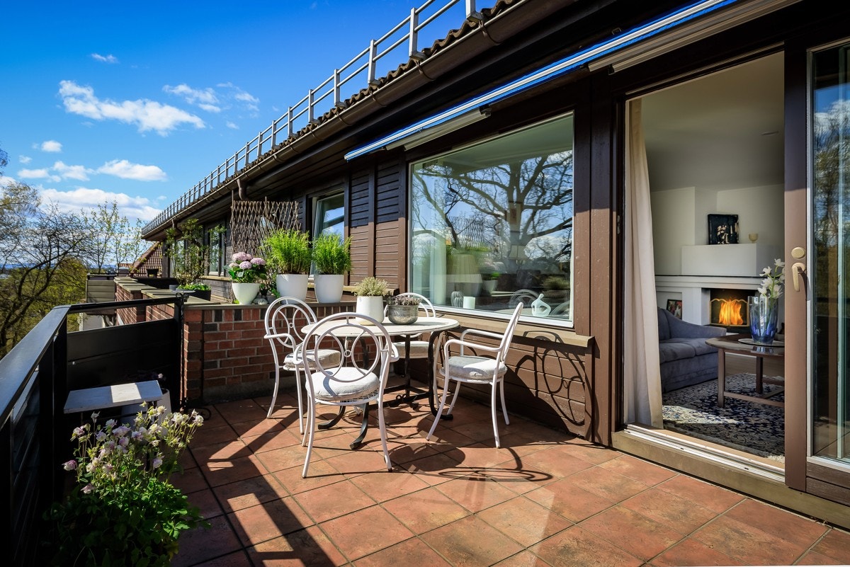 Hyggelig utsyn fra terrassen Galleribilde