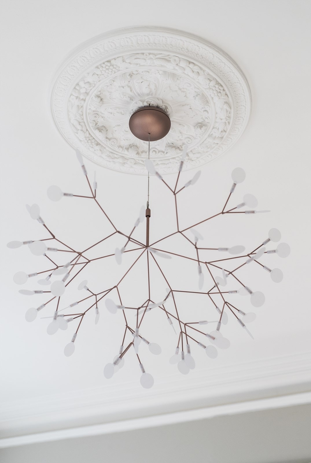 Flere klassiske detaljer, som blant annet rosett i himling. Galleribilde