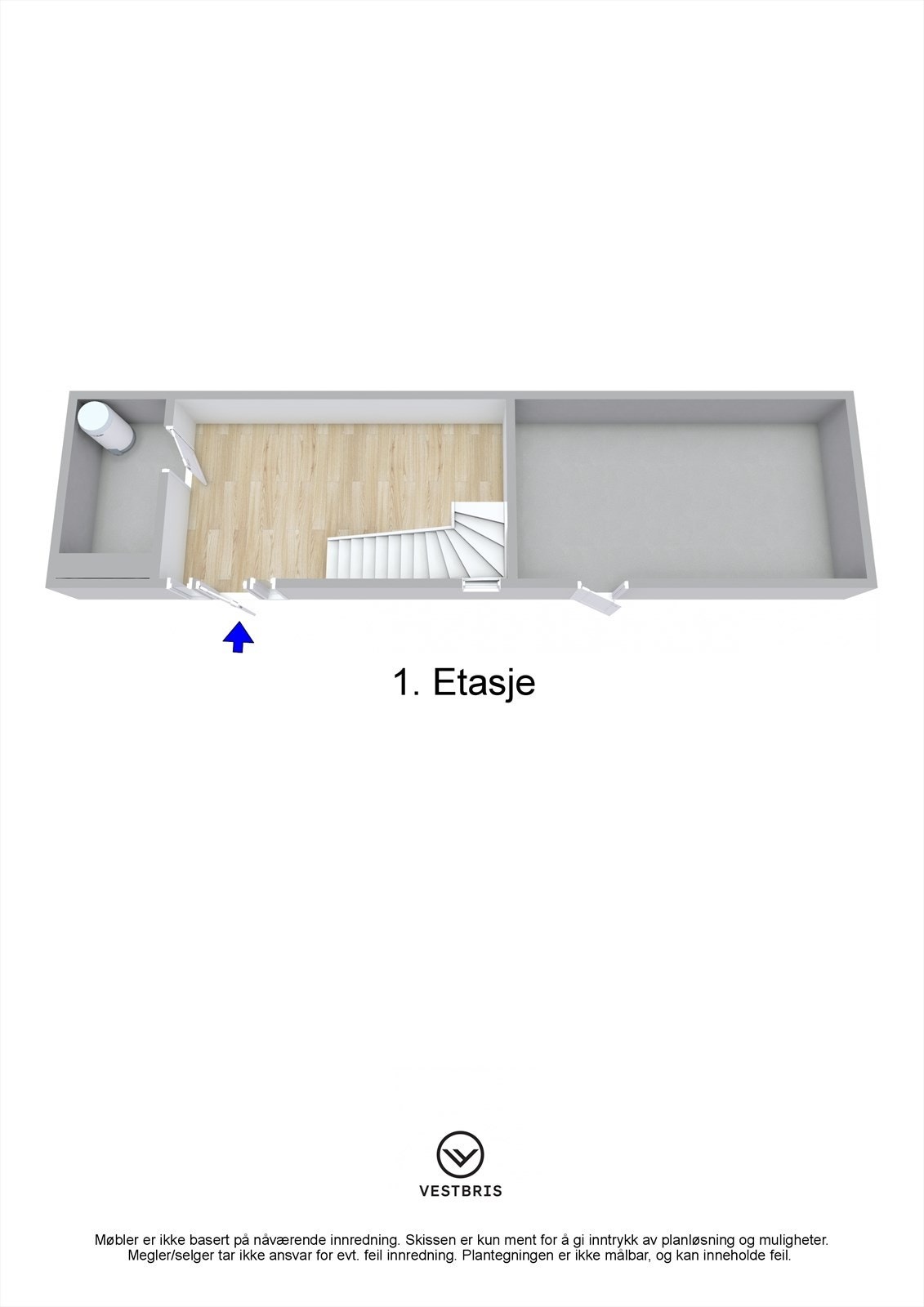 Plantegning - Tørresplasset 12, 5550 Sveio - 1. Etasje - 3D Galleribilde