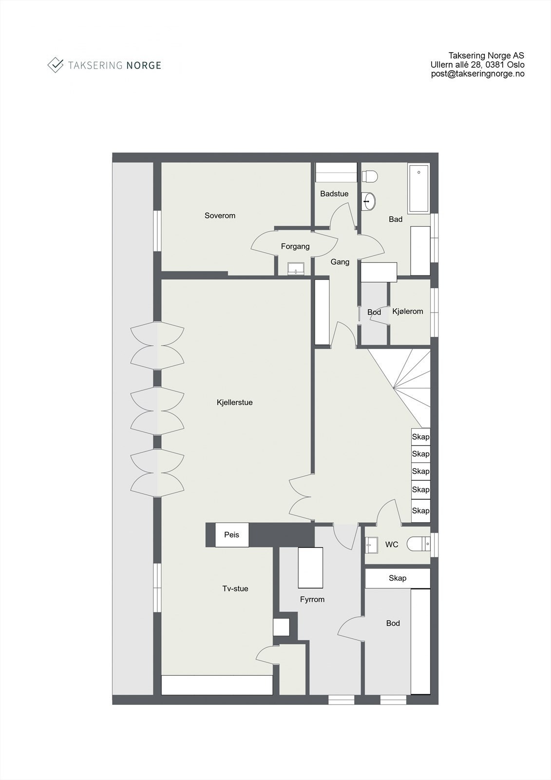 Plantegning underetasje. Galleribilde